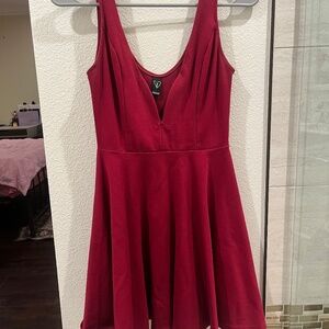 Red Heart-Cut Dress